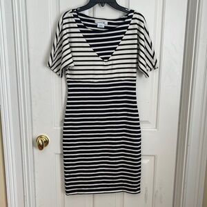 Lacoste 🎈Sale🎈cream and black striped dress
